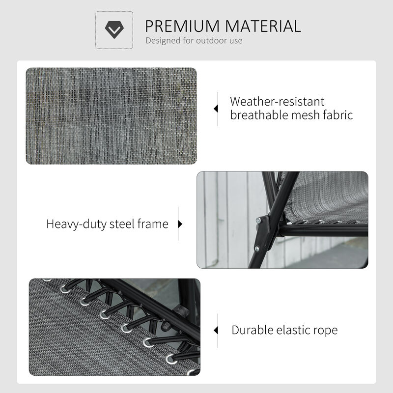 Hivvago Bungee Sling Chair with Armrests for Patio & Lawn image number 4