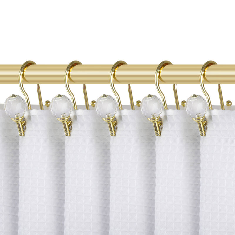 Zinc Double Shower Curtain Hooks, Set of 12 image number 1