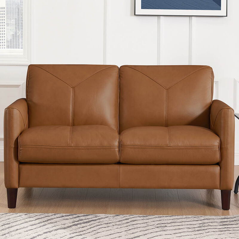Yorkdale Top Grain Leather Loveseat