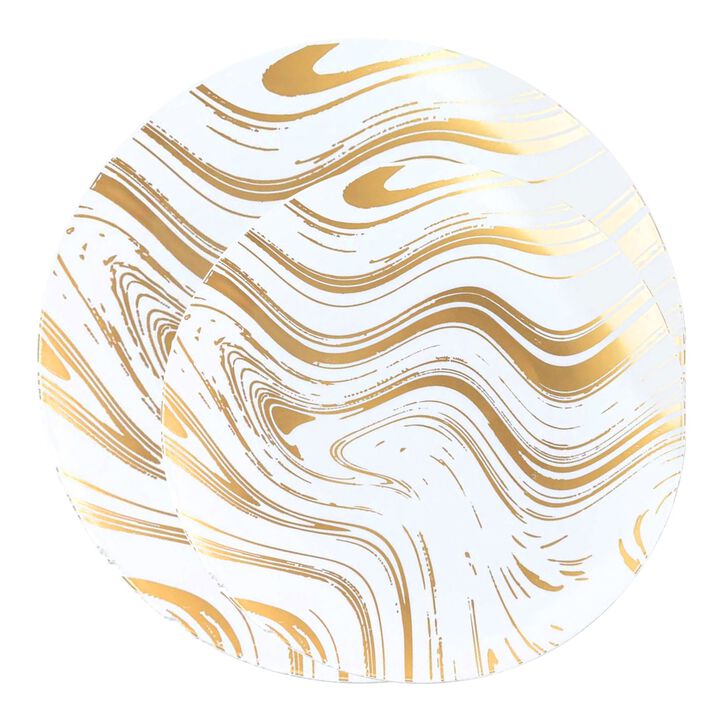 White with Gold Waves Plastic Dinnerware Value Set (120 Sets)