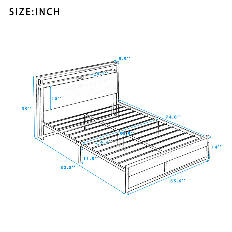 Merax Metal Platform Bed Frame
