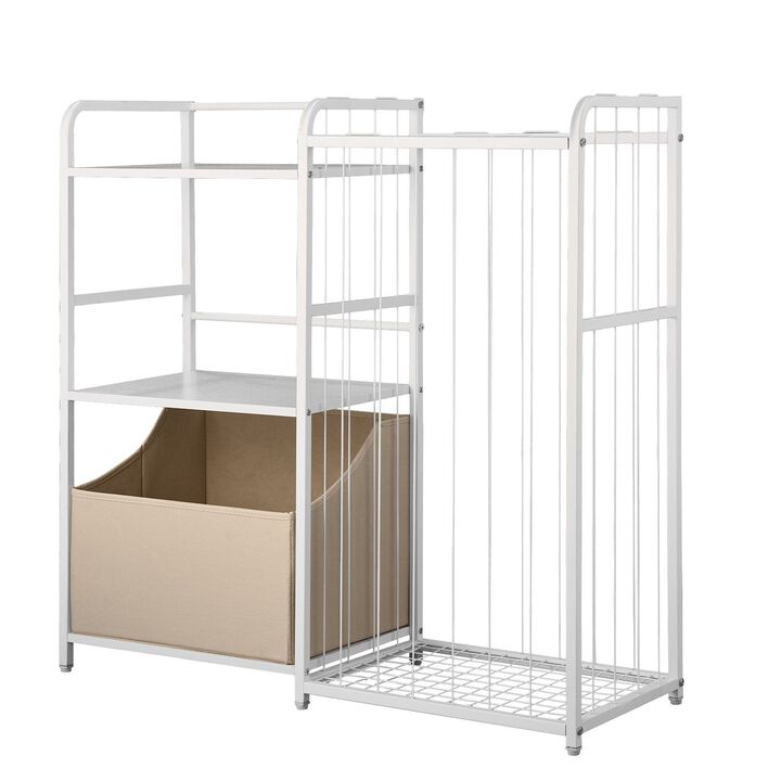 Kids Bookshelf with Toy Storage Chest, 2 Tier Book Organizer for Kids Room