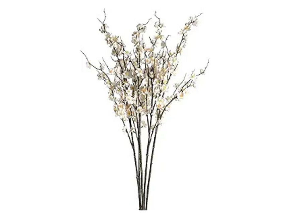 5 Piece White Artificial Greenery Stems Vase Filler 39 Foot