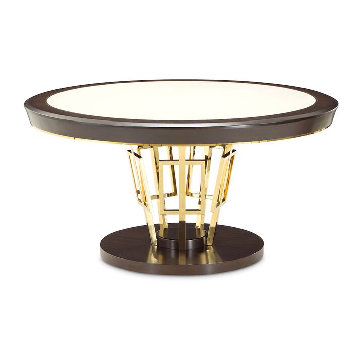 Michael Amini Belmont Place 60" Round Dining Table - Espresso