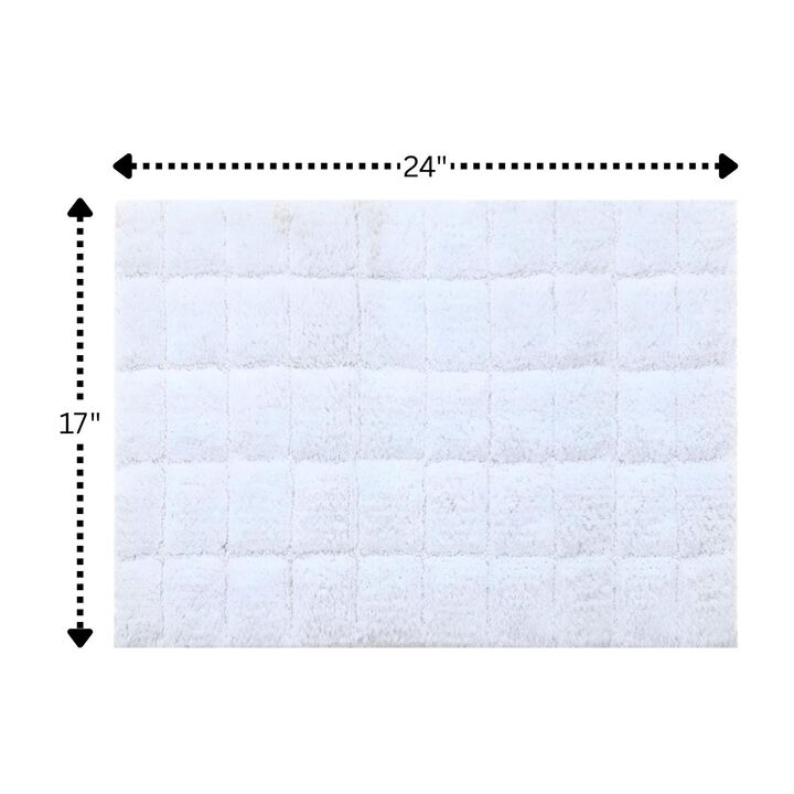 Knightsbridge Summer Tile 220 GSF Non Skid Back Bath Rug 17 x 24 - Aqua