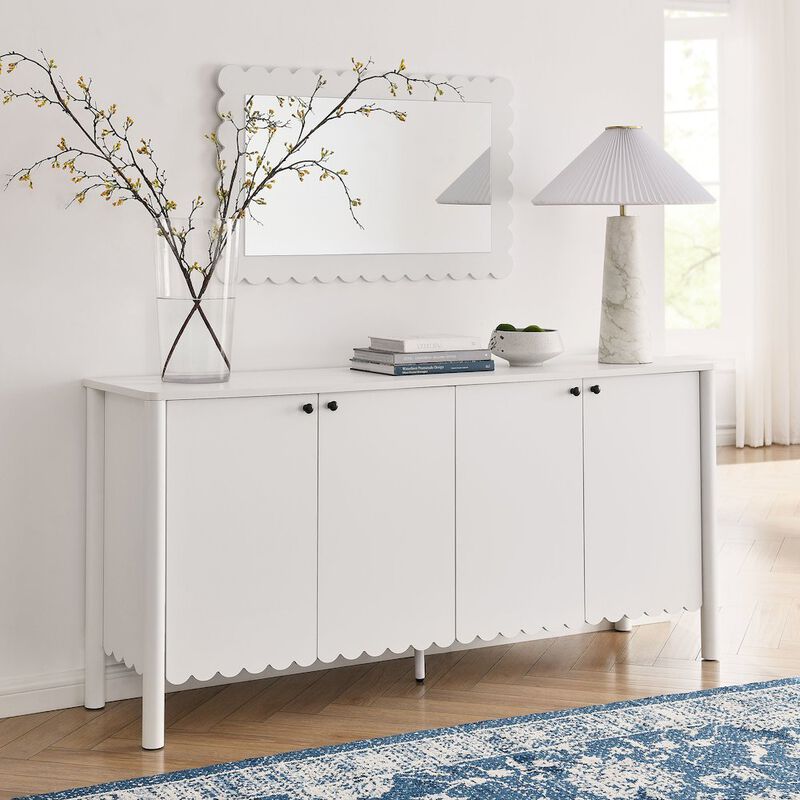 Modway Emmeline 4-Door Scalloped Sideboard in Sage image number 8