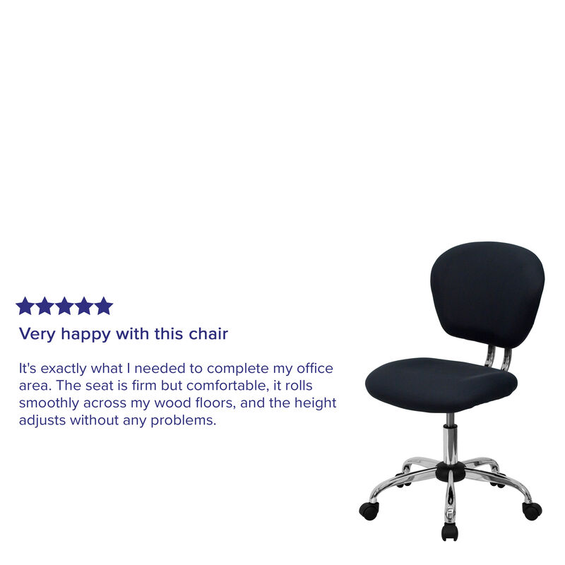 Beverly Mid-Back Gray Mesh Padded Swivel Task Office Chair with Chrome Base image number 4