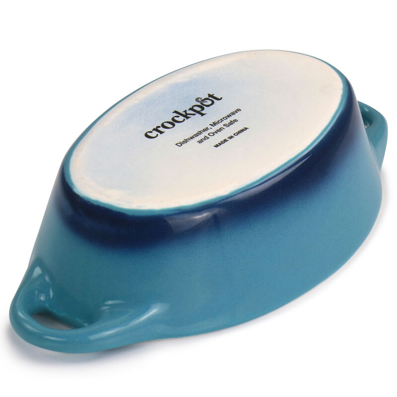 Crockpot Wexford 3 Piece 6.7oz Stoneware Mini Oval Casserole Set in Assorted Colors