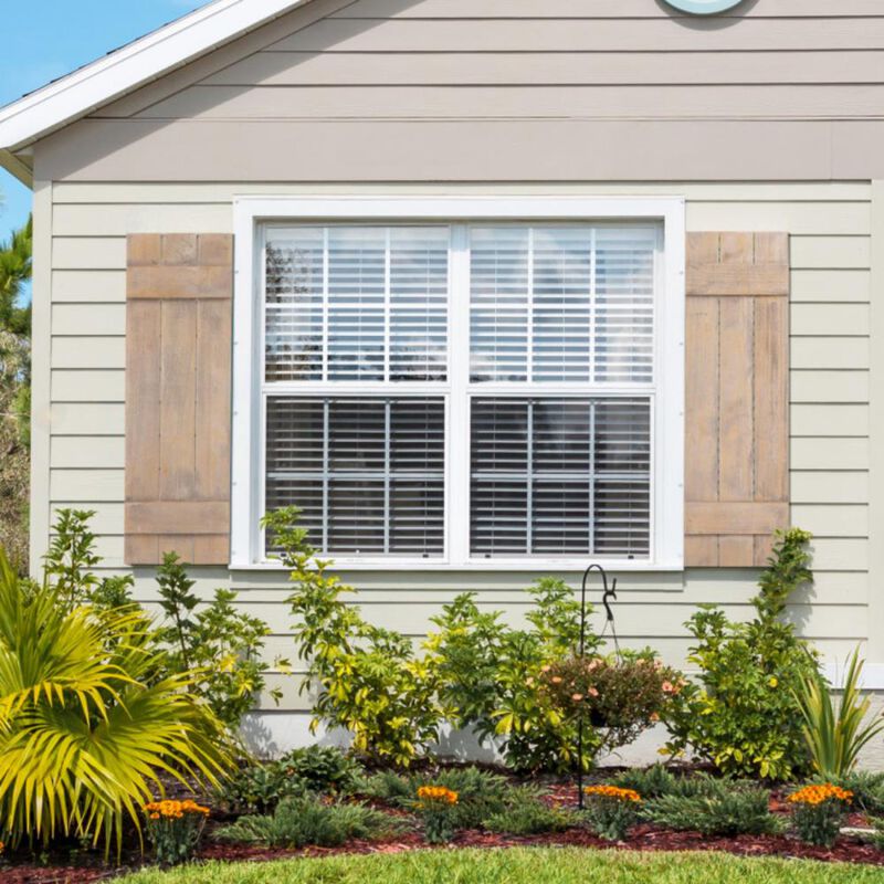 Hivvago 36 x 11 Inch Farmhouse Paulownia Wood Window Shutters Set of 2 for Windows