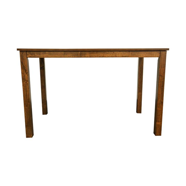 Zory 5pc Dining Table Set, 4 Padded Chairs, Beige Burlap, Brown Wood - Benzara