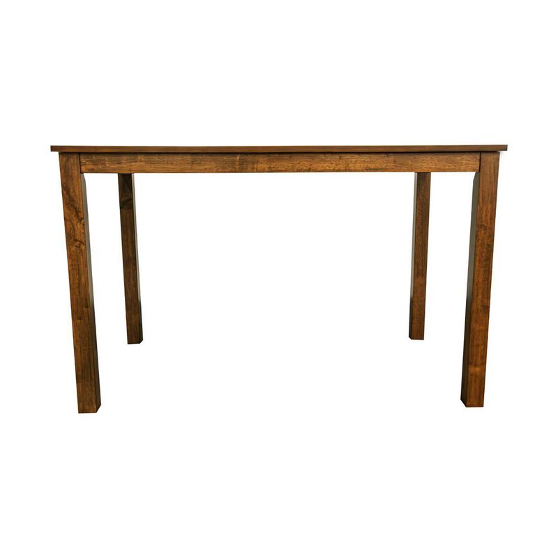 Zory 5pc Dining Table Set, 4 Padded Chairs, Beige Burlap, Brown Wood - Benzara