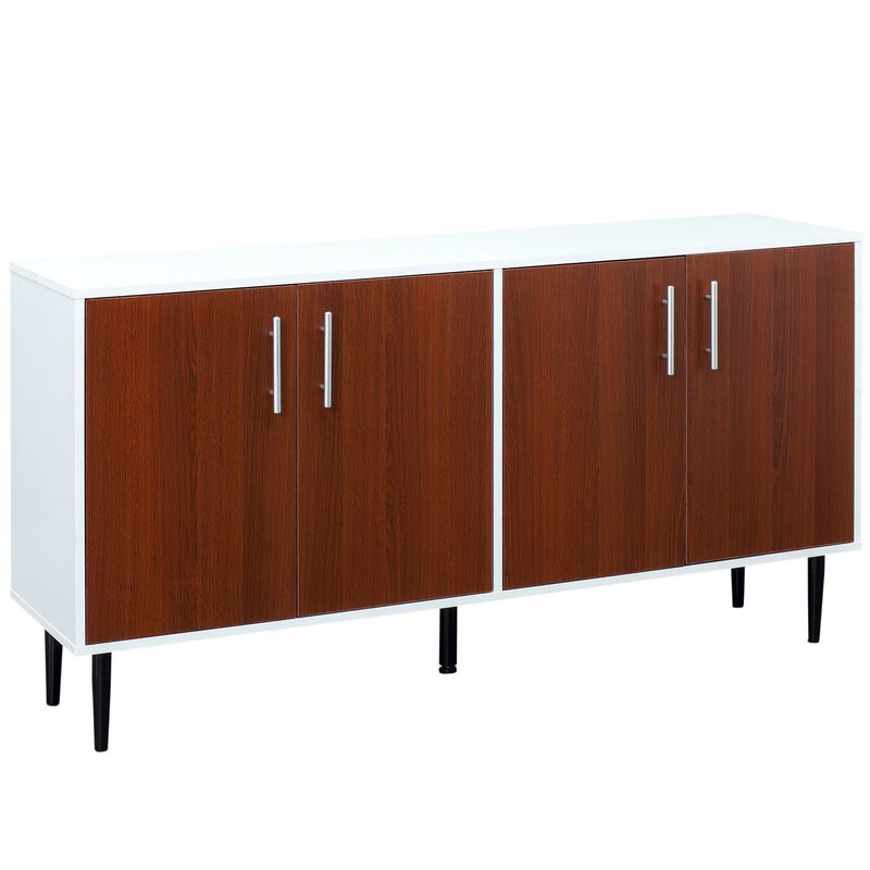 Brown Kitchen Organizer: Modern Sideboard Buffet with Large Countertop