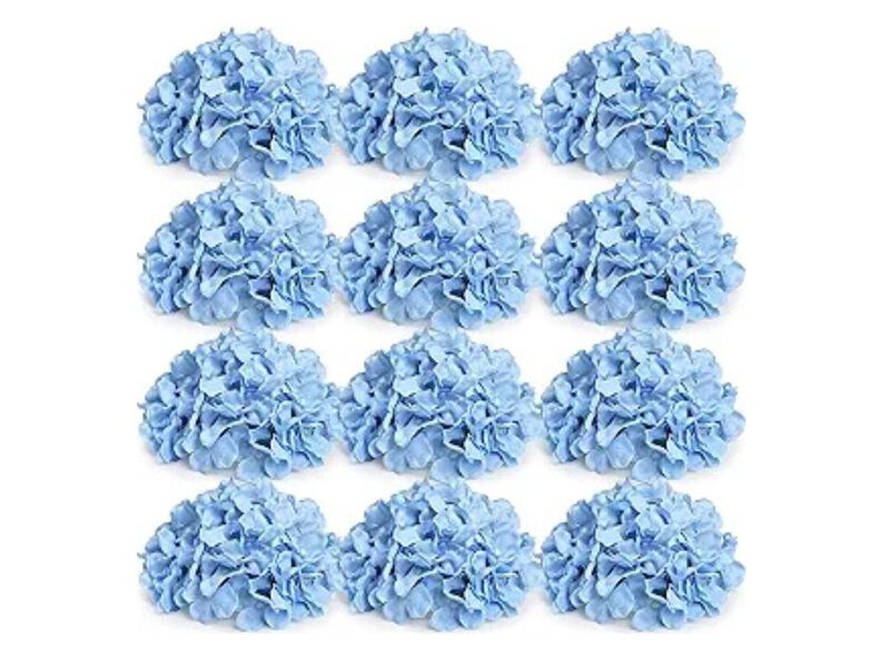 12 Piece Blue Artificial Hydrangea Flowers Wedding Centerpiece Decor image number 0