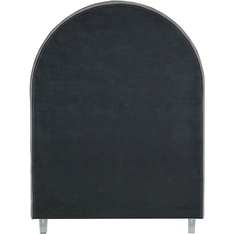 Meridian Furniture Rainbow Grey Velvet Twin Bed