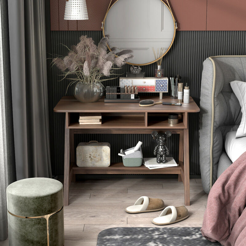 Costway Computer Desk Home Office Writing Workstation w/ Flip Top Compartment