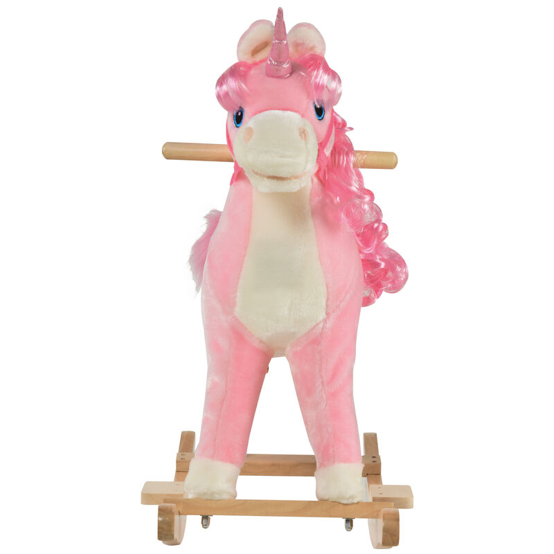 BreeBe Unicorn Ride-On Rocking Toy with Wooden Base image number 7