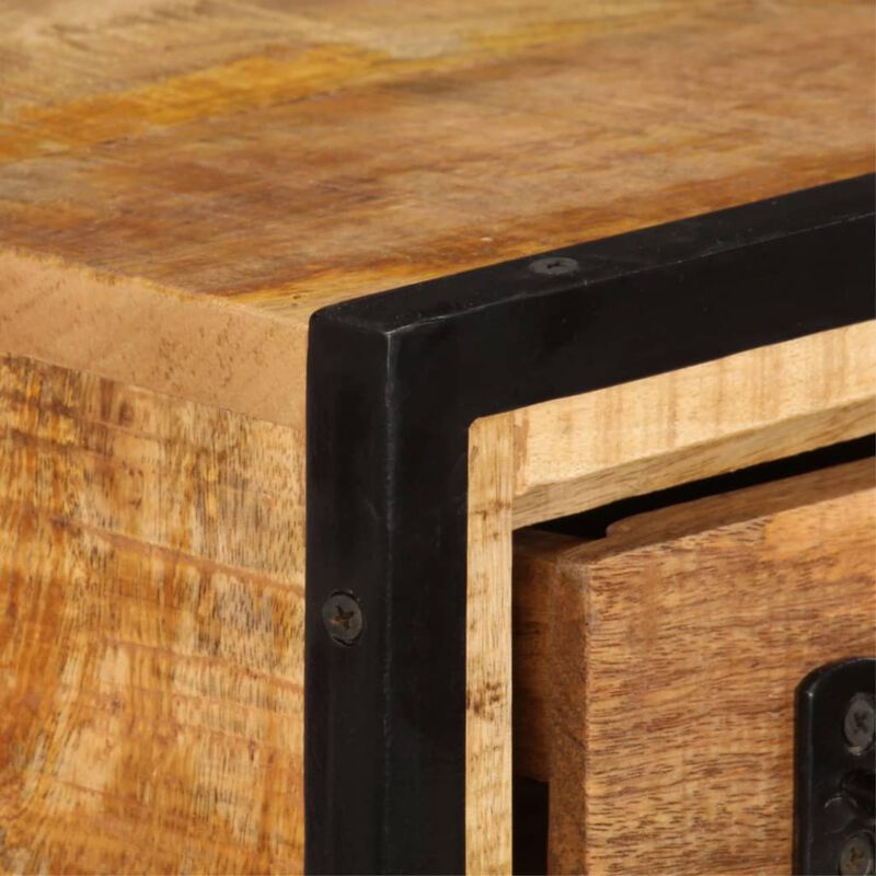 vidaXL Sideboard 25.6"x11.8"x27.6" Solid Mango Wood