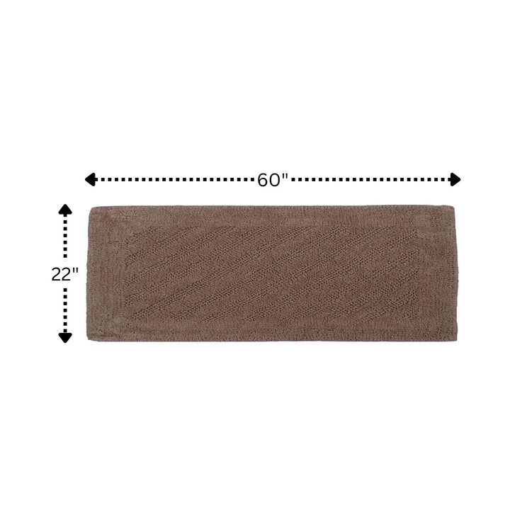 Knightsbridge Shooting Star 220 GSF Reversible Bath Rug 22 x 60 - Stone