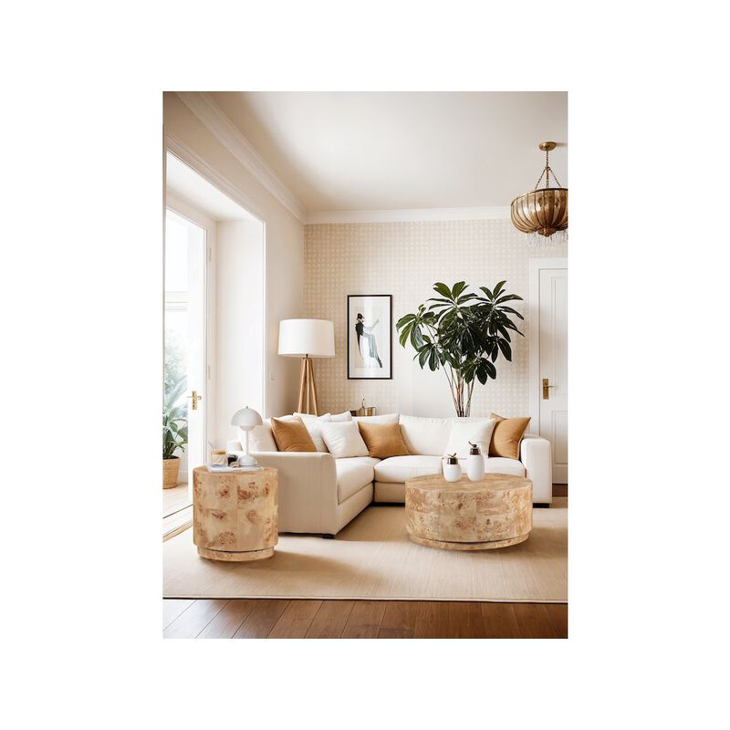 Meridian Furniture Burl Natural Ash Coffee Table