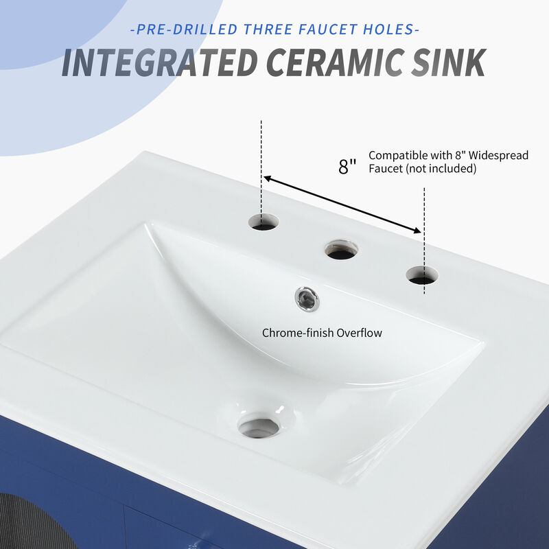 Merax Bathroom Vanity with Smooth Ceramic Sink
