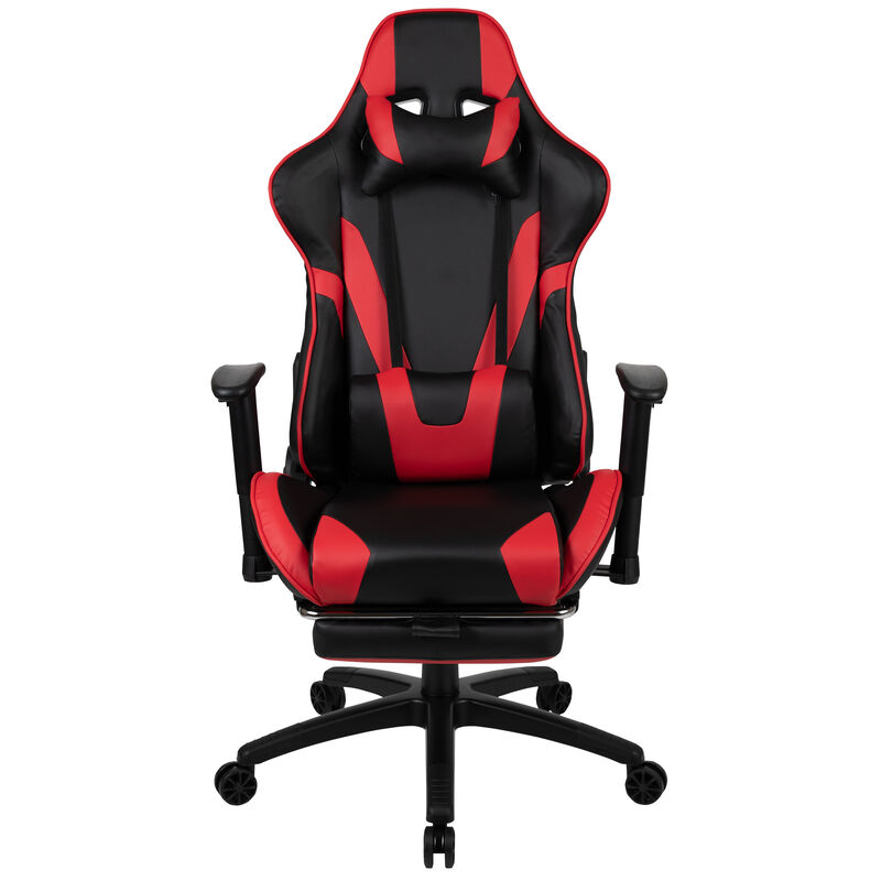 X30 Gaming Chair Racing Office Ergonomic Computer Chair with Reclining Back and Slide-Out Footrest in   LeatherSoft image number 8