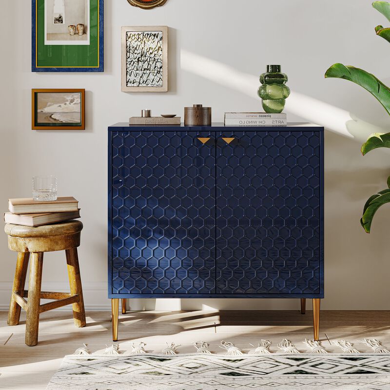 MONDAWE 32 in. H Modern Locker Accent Cabinet with 2-Door and Adjustable Shelves