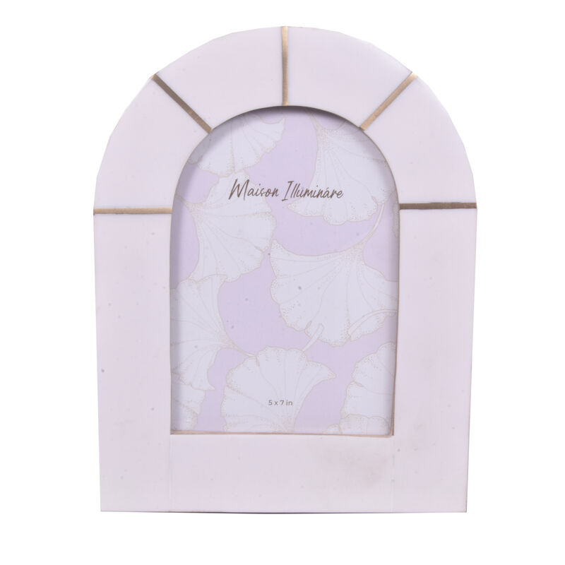 5x7" Brass Inlay Arch Frame, Ivory image number 0