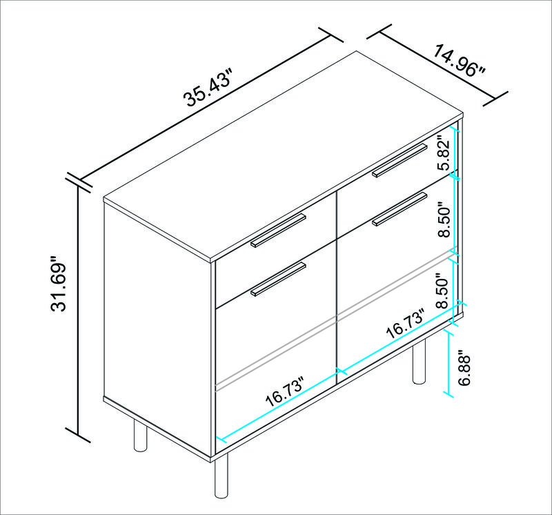 Liam Black and Brown Sideboard