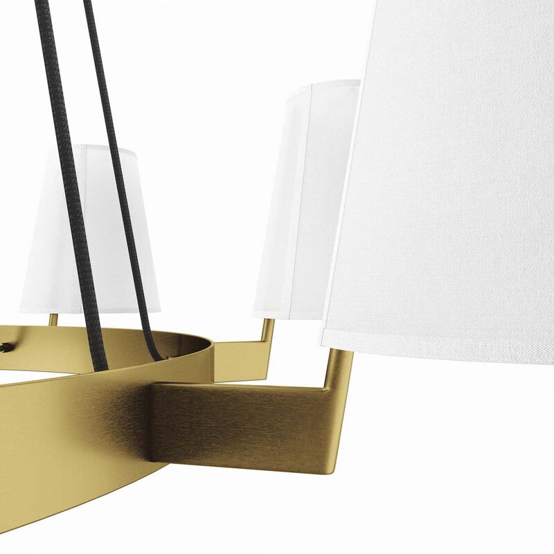 Modway Surround 8-Light Chandelier in White Satin Brass image number 4