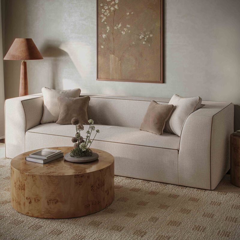 Tristine Cream Linen Sofa