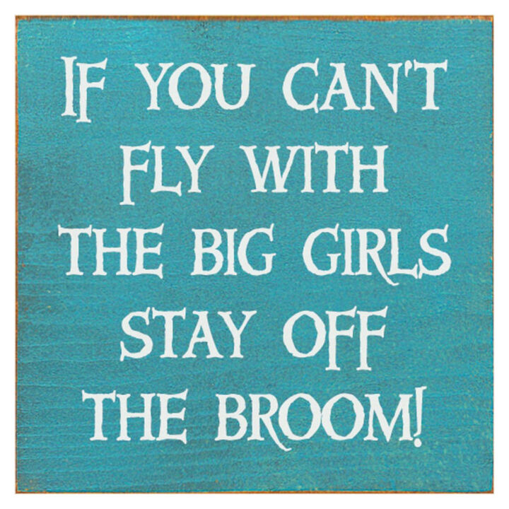 If You Can't Fly with the Big Girls Stay Off the Broom Wood Sign
