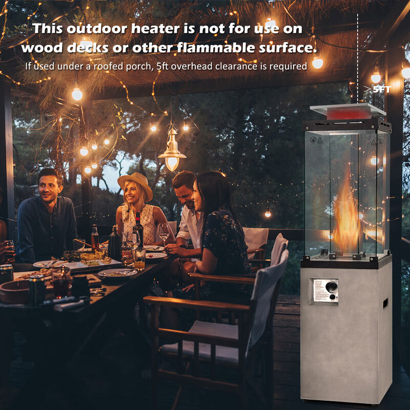 41 000 BTU Propane Patio Heater with Metal Hood