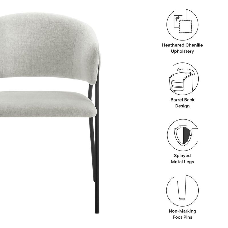 Nella Upholstered Heathered Chenille Dining Chairs Set of 2 image number 1