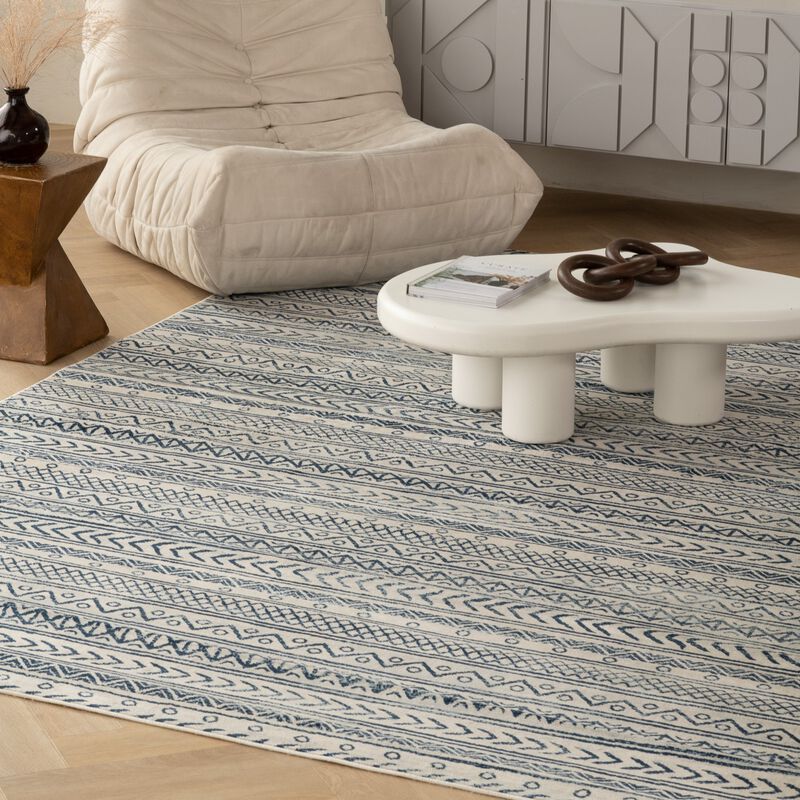 Rug Branch Azura Contemporary Boho Blue Navy Indoor Area Rug