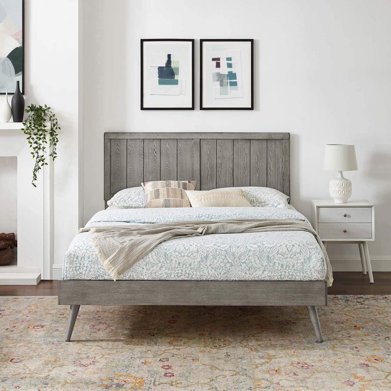Alana Wood Twin Platform Bed With Splayed Legs image number 1