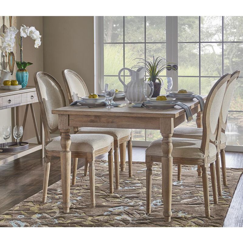 Linon Avalon Light Natural Brown Rectangle Table
