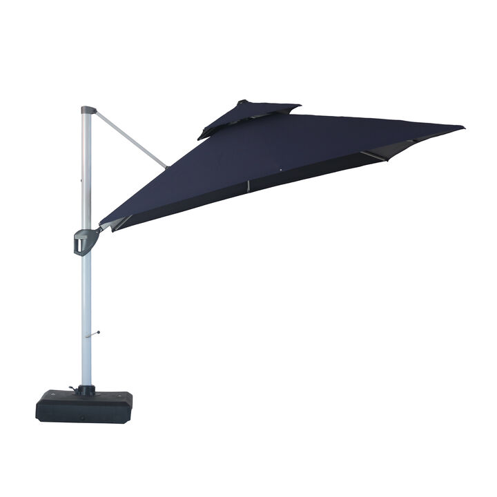 Mondawe 10 ft. Octagon Aluminum Cantilever Patio Umbrella 360° Rotation with Cover and Base Included