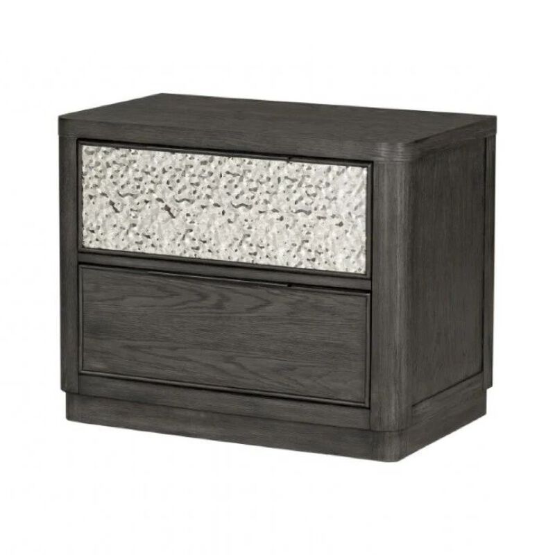 Zoko 5pc Queen Bedroom Set, USB Nightstand, Dresser Mirror, Gray Wood image number 6