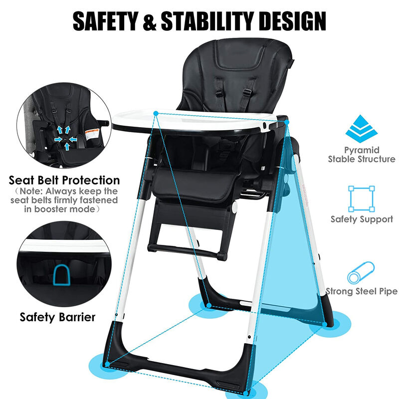 4-in-1 High Chair Booster Seat with Adjustable Height and Recline