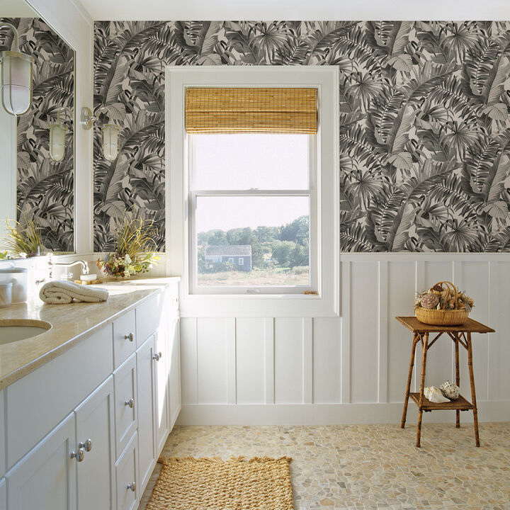 Alfresco Grey Tropical Palm Wallpaper (Set of 2)
