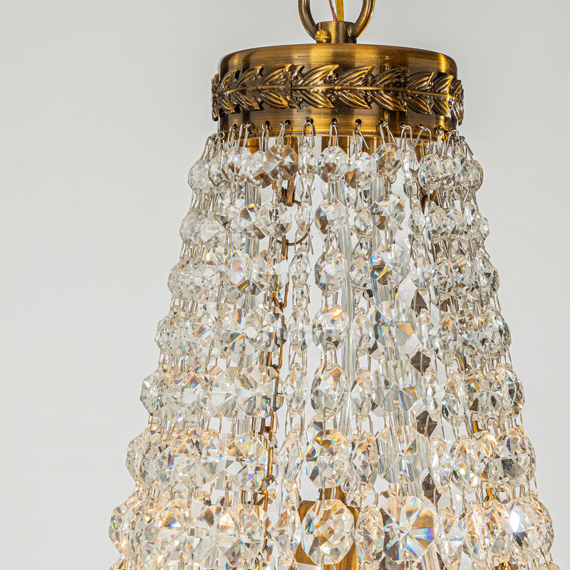 4-Light Vintage And Classic Basket Chandelier With Crystal Accents image number 4