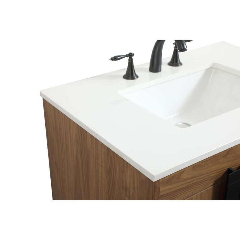 Elegant Kitchen and Bath 32 inch Single bathroom vanity in walnut brown