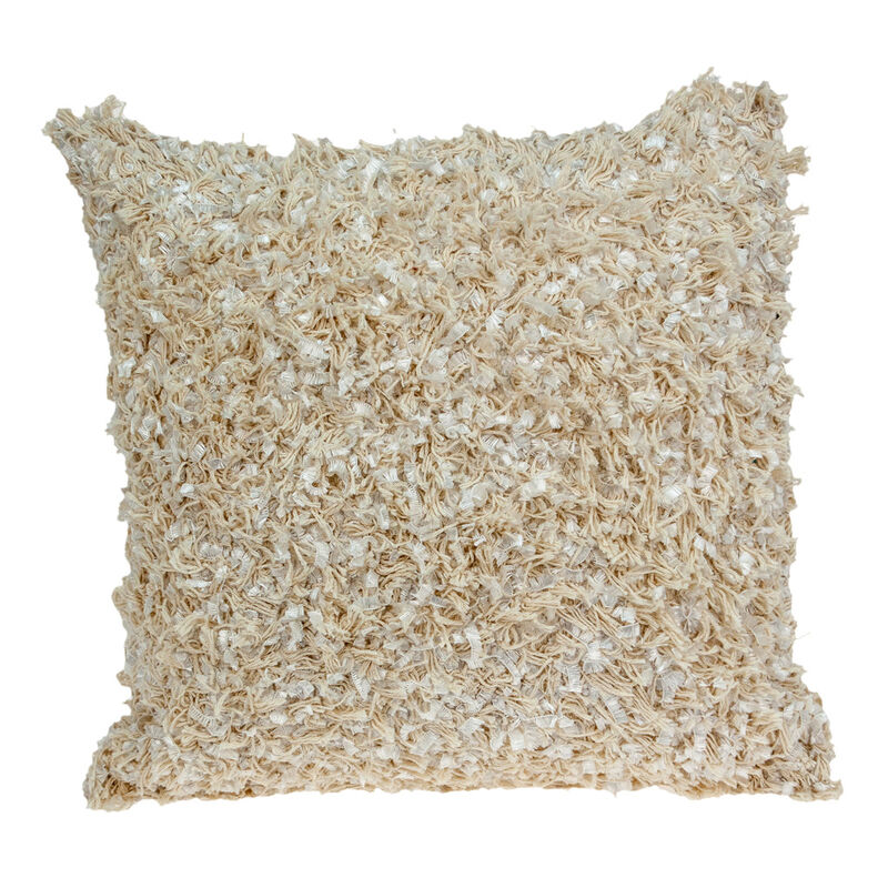 18" Beige Throw Pillow image number 0