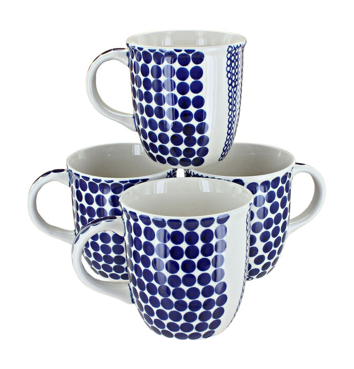 Blue Rose Polish Pottery Xena 4 Piece Mug Set
