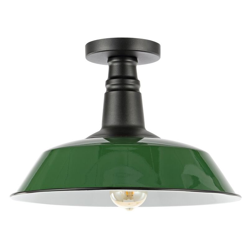 Camila Classic Industrial Indoor/Outdoor Iron LED Semi Flush Mount