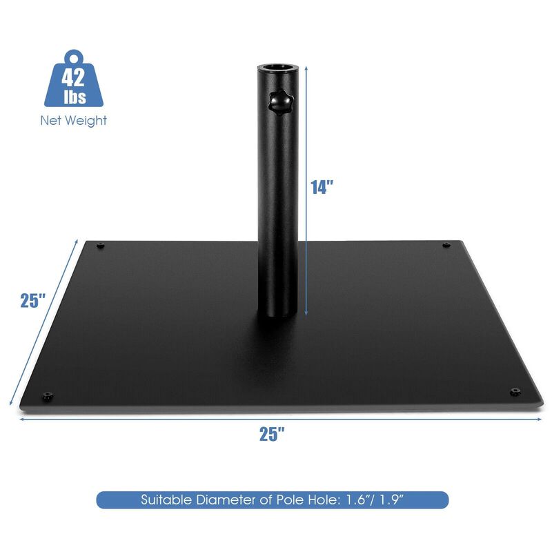 Mondawe 42 LBS Weighted 25 Inch Square Patio Umbrella Base image number 8