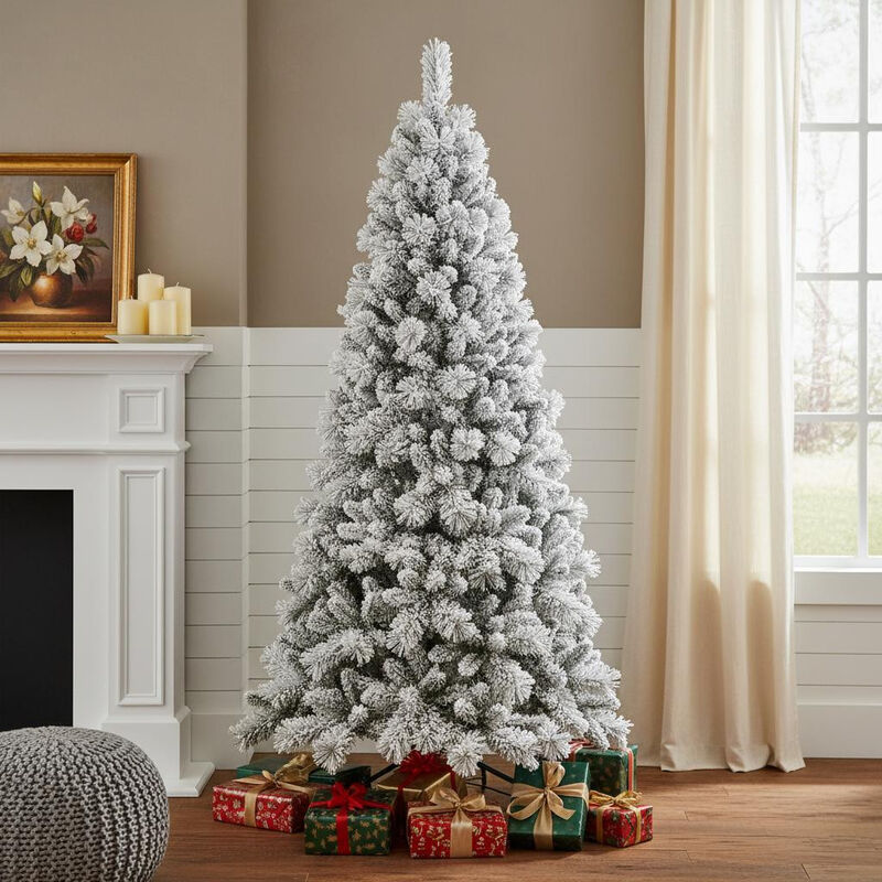 HomeRoots 9' White Full Pine Christmas Tree image number 1