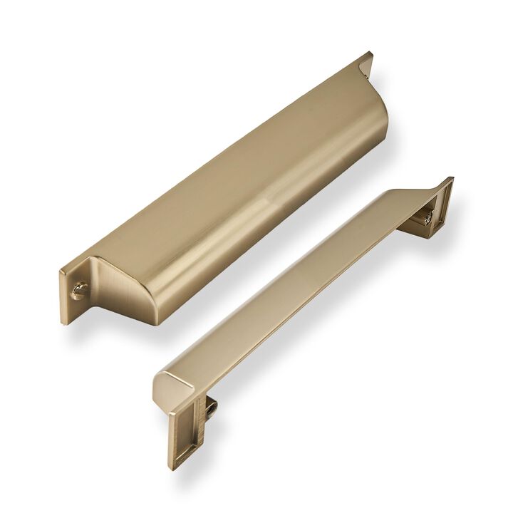 ZAUYX 10 Pack 2-1/2 Inch Center to Center Brushed Brass Cabinet Cup Pulls Gold Drawer Pulls Kitchen Hardware Satin Brass Channin