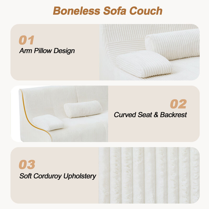 Modular Sofa with Arm Pillows, Vacuum-Compressed Packaging image number 5