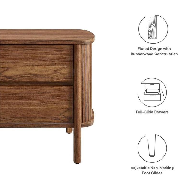Cadence Fluted 2-Drawer Nightstand in Color image number 8